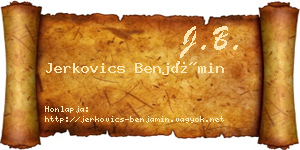 Jerkovics Benjámin névjegykártya